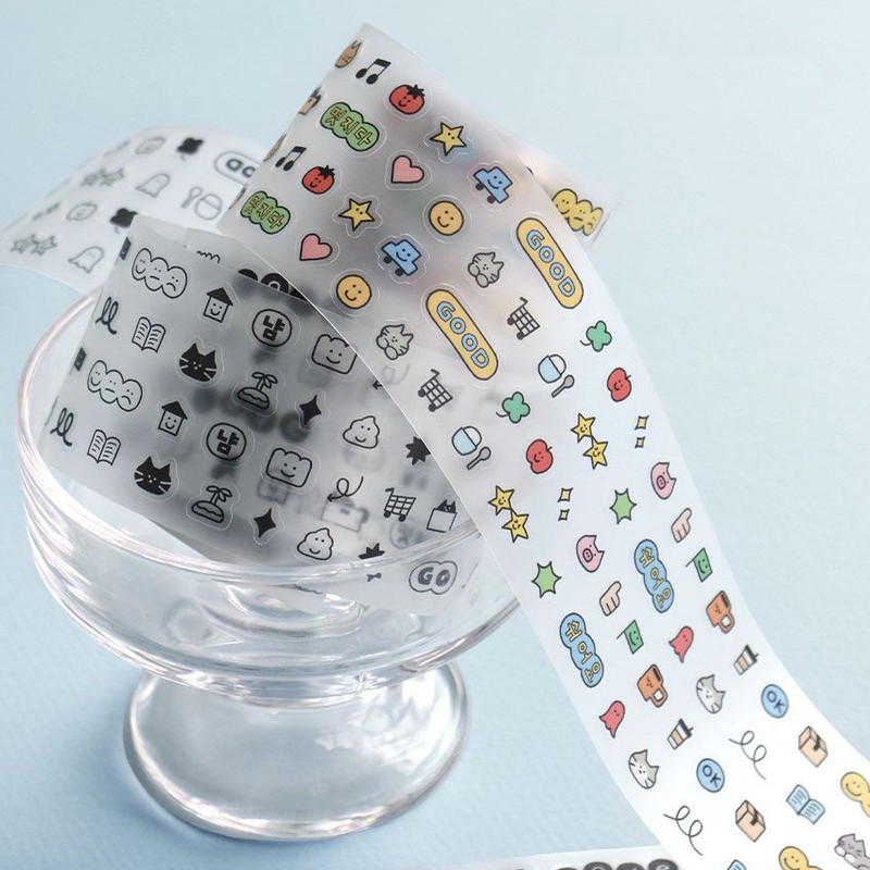 5m Stickers - ICONIC Doodle Kiss Cut Deco Sticker Tape Roll