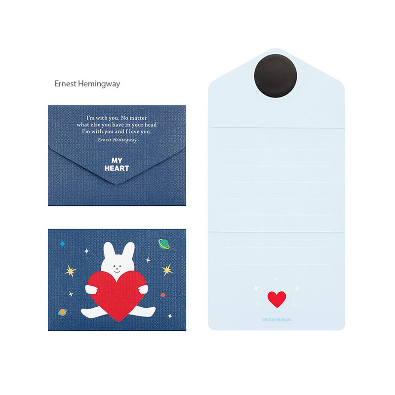 Ernest Hemingway - Bookfriends Literary Magnetic Bookmark Message Card