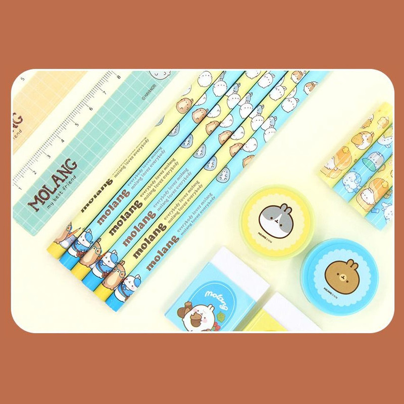 Perfect for Gift - Molang 8 Piece School Supplies Cute Stationery Set