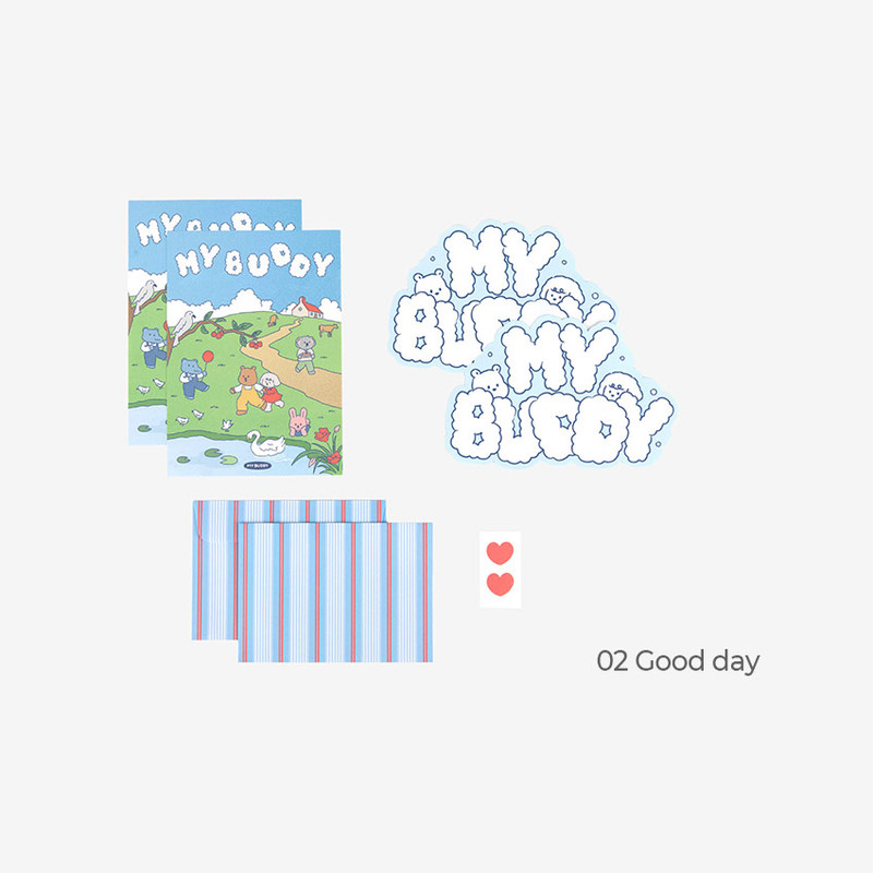 02 Good Day - Dailylike My Buddy Shape Letter And Envelopes Set 01-02