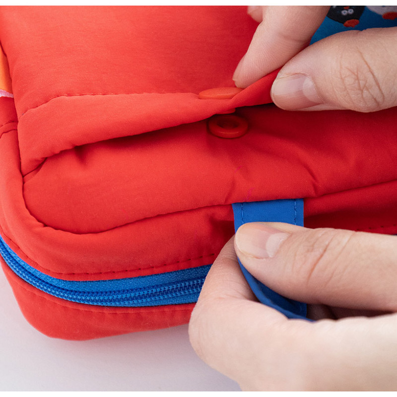 Front Snap Button Closure Pocket - Romane Brunch Brother Onigiri Pencil Case Pouch