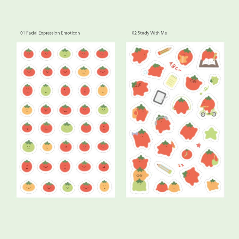2 Option - 7321 Design Tomato Paper Decorative Sticker Set