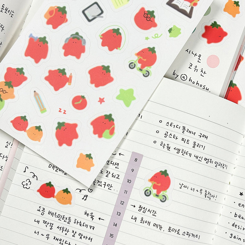 Small Stickers - 7321 Design Tomato Paper Decorative Sticker Set