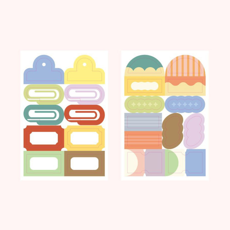 Pack of 4 Sheets - 7321 Design Dotty Scrap Write On Paper Sticker Pack