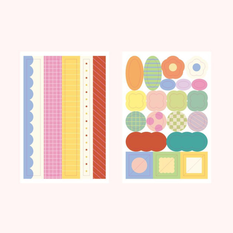 Pack of 4 Sheets - 7321 Design Dotty Scrap Write On Paper Sticker Pack