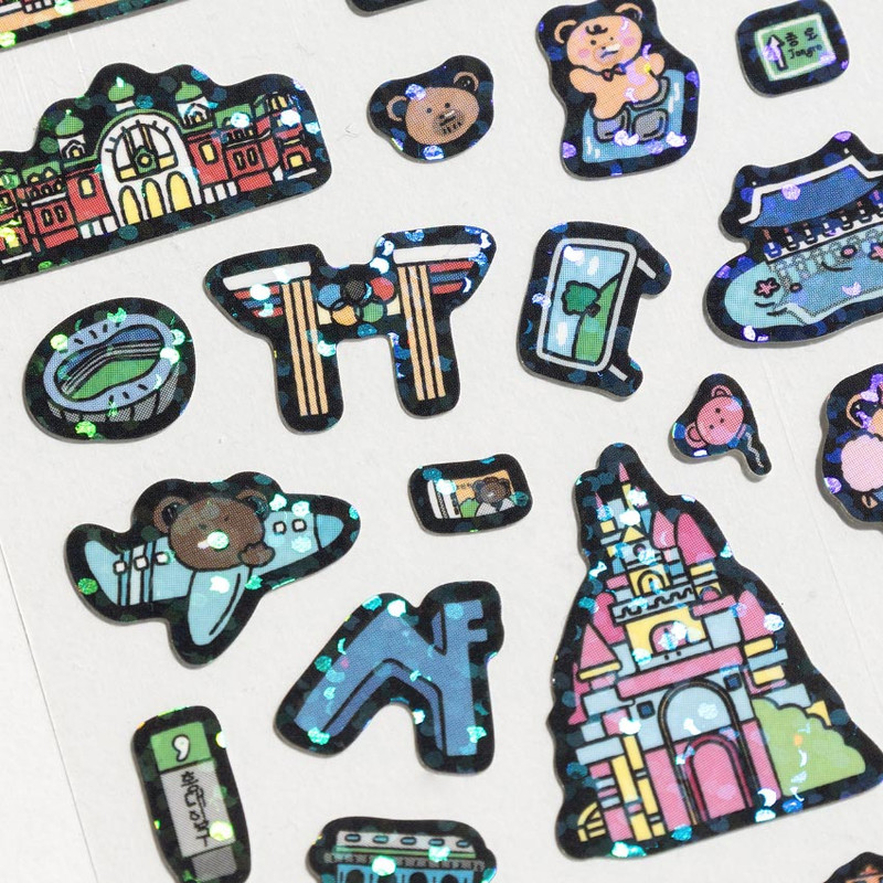 Holographic Stickers - Romane Brunch Brother OBF Seoul Travel Holographic Sticker