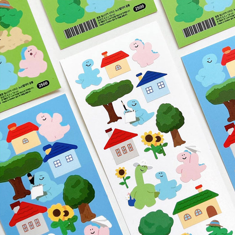 151 Nostalgia Dino - roomroom Cute Decorative Sticker 151-156