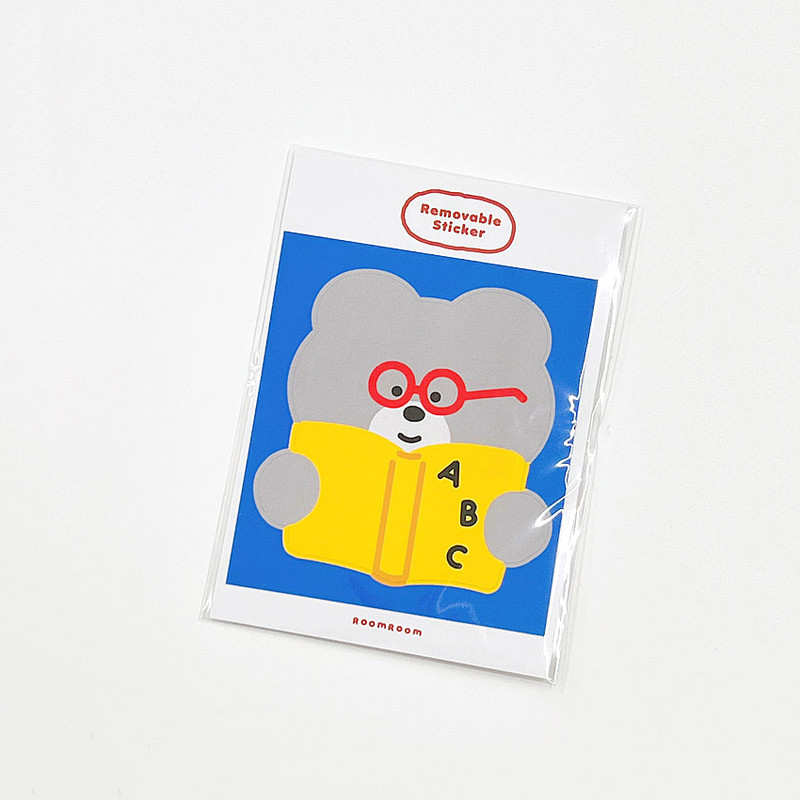 Gray Study Bear - roomroom Bear Removable Sticker