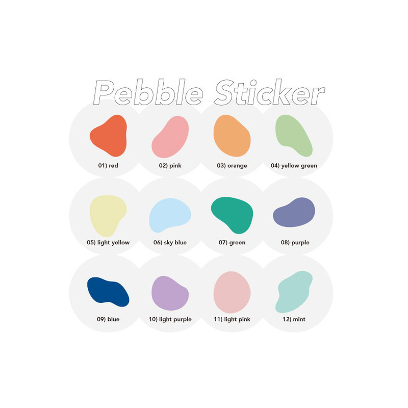 Color - sand cake Pebble Paper Sticker Pack