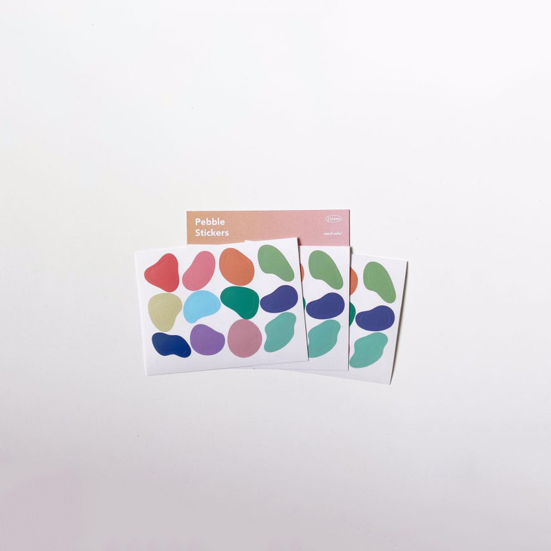 Pack of 3 sheets - sand cake Pebble Paper Sticker Pack
