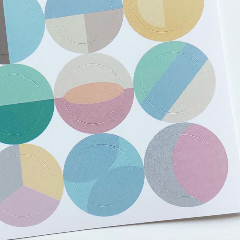Pastel Color Sticker - sand cake Marble Circle Paper Sticker Pack