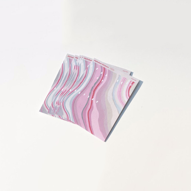 Marbling Design - sand cake Marbling Alphabet Paper Sticker