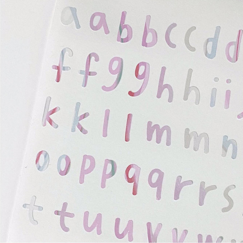 Alphabet Sticker - sand cake Marbling Alphabet Paper Sticker