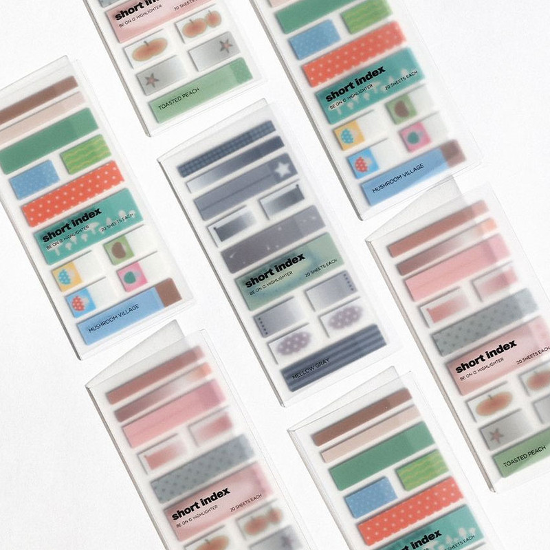 Pocket Cover - Be On D Short Translucent Highlighter Sticky Index Tab Set