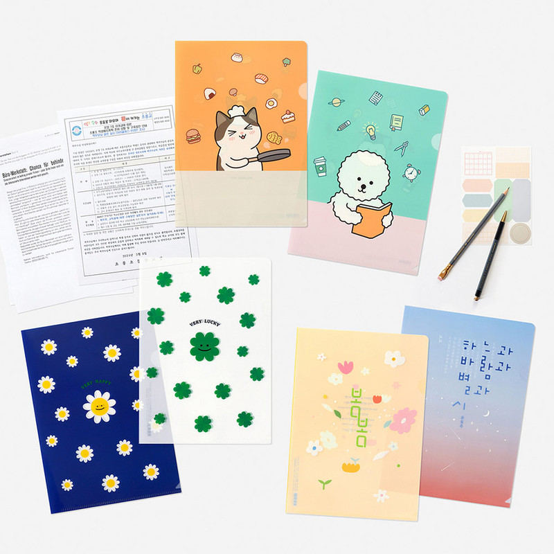 6 Option - Bookfriends Clear L-Shaped A4 File Folder