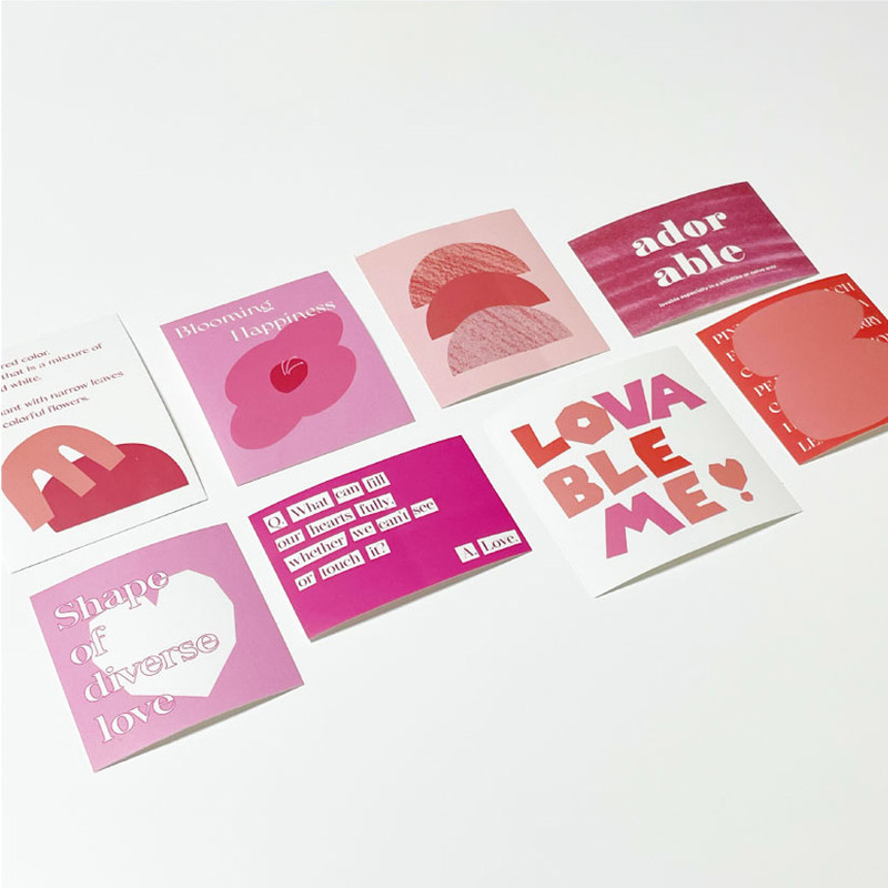 Pink Stickers - sand cake Pink Color Paper Sticker Pack