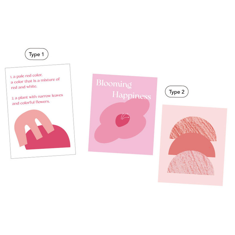sand cake Pink Color Paper Sticker Pack