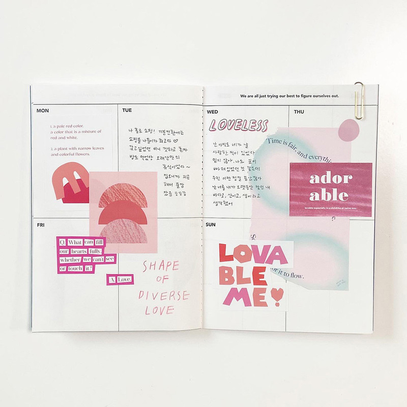 Usage example of sand cake Pink Color Paper Sticker Pack