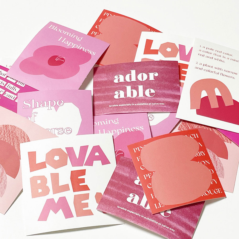 Pack of 16 Sheets - sand cake Pink Color Paper Sticker Pack