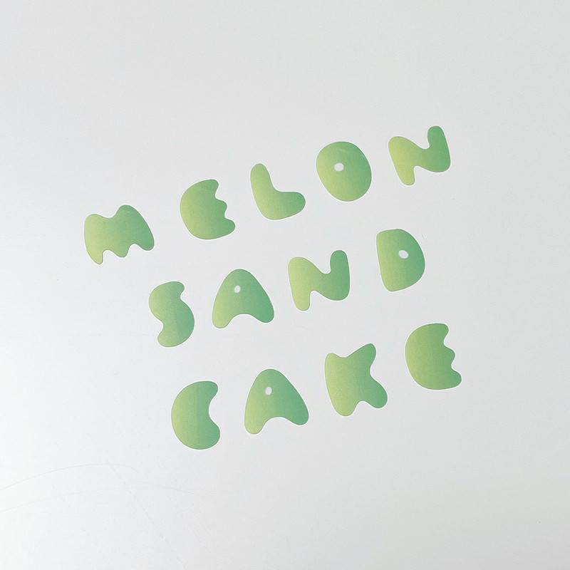 sand cake Mellon Bubble Alphabet Sticker