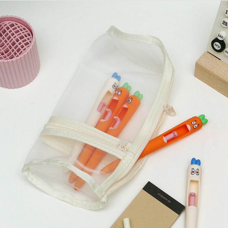 Mesh Pen Pouch - Brisk Style Round Standing Large Capacity Mesh Pencil Case