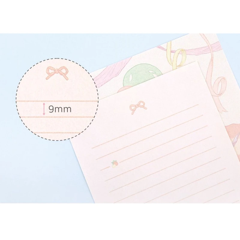 9mm Lined - Dash and Dot Pogni Letter And Envelop Set