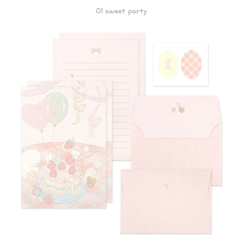 01 Sweet Party - Dash and Dot Pogni Letter And Envelop Set