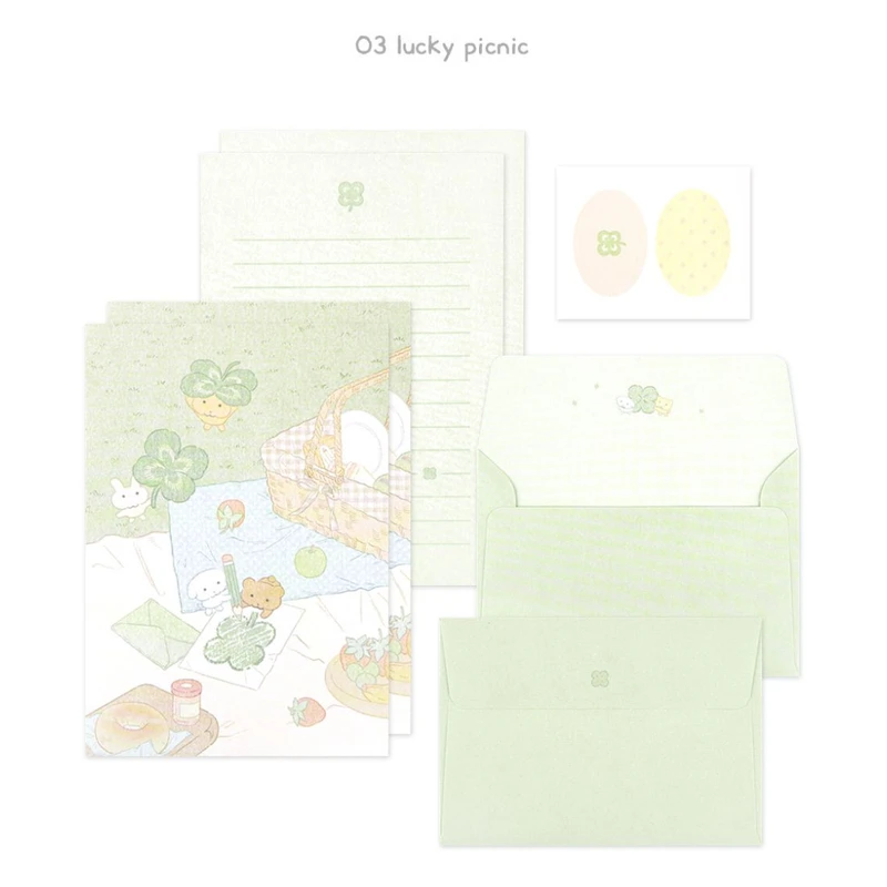 03 Lucky Picnic - Dash and Dot Pogni Letter And Envelop Set