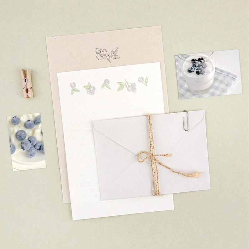 Premium Paper Letter Set - Dash and Dot Morning Garden Letter And Envelop Set