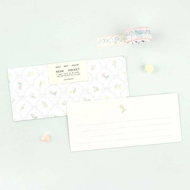 02 Floral Hush - Dash and Dot Dear Pocket Gift Envelope
