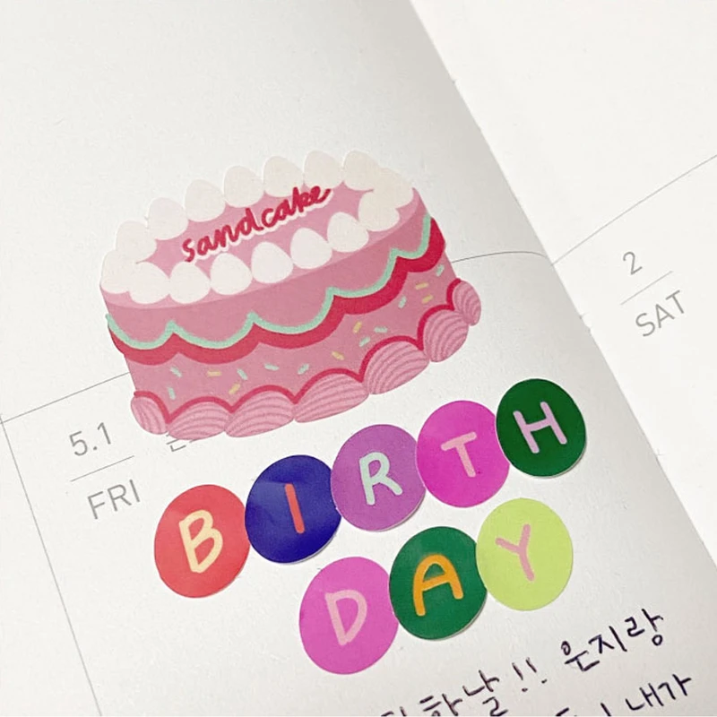 Perfect for Card Deco - sand cake Oval Alphabet Sticker Pack