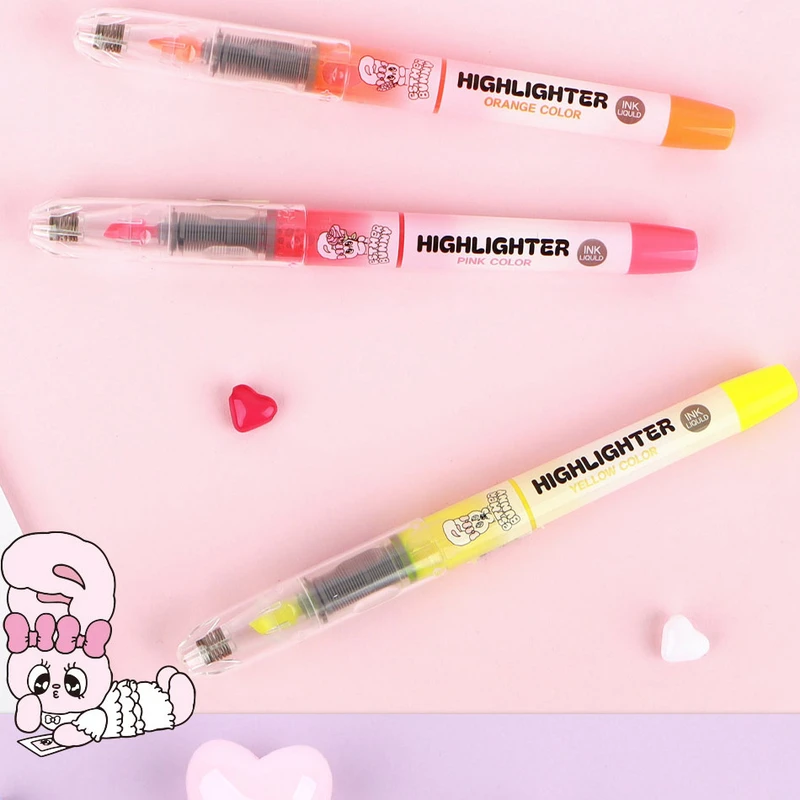 Cute Design - Esther Bunny Warm Colors Liquid Ink Highlighter Set