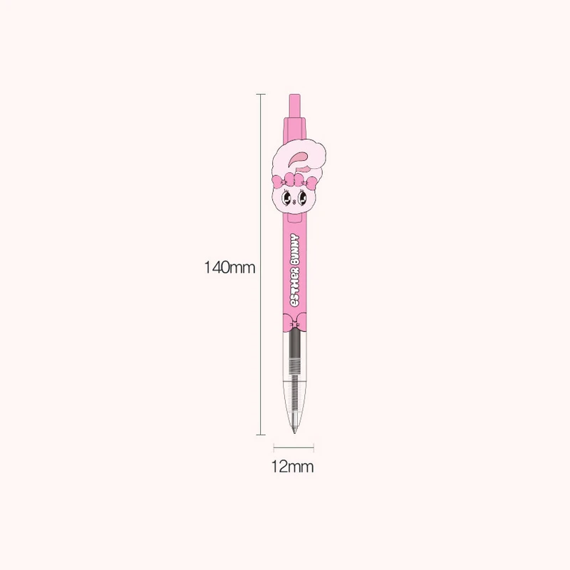 Size - Esther Bunny 0.5mm Black Ink Ballpoint Pen with Detachable Mascot