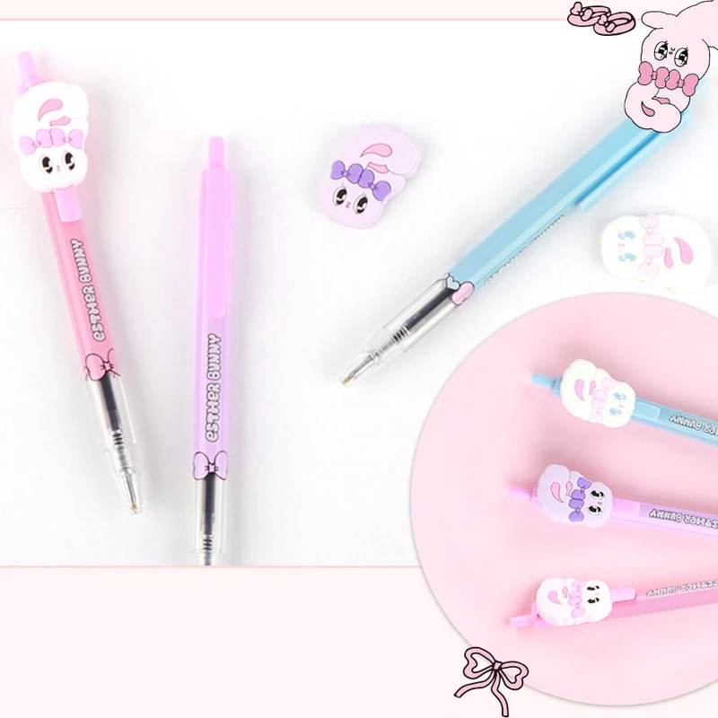 Detachable Mascot - Esther Bunny 0.5mm Black Ink Ballpoint Pen with Detachable Mascot