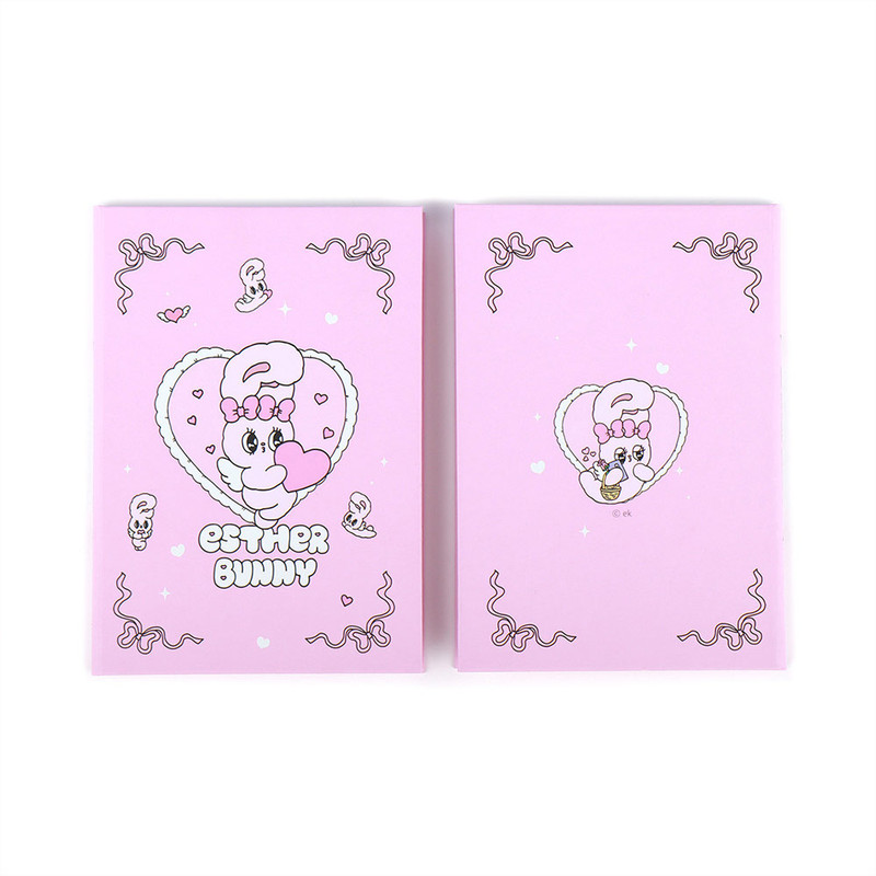 Esther Bunny Lovely Pink B6 Hardcover Lined & Grid Notebook