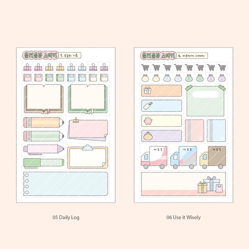 Pack of 10 sheets - 7321 Design All-in-One Review Sticker Pack