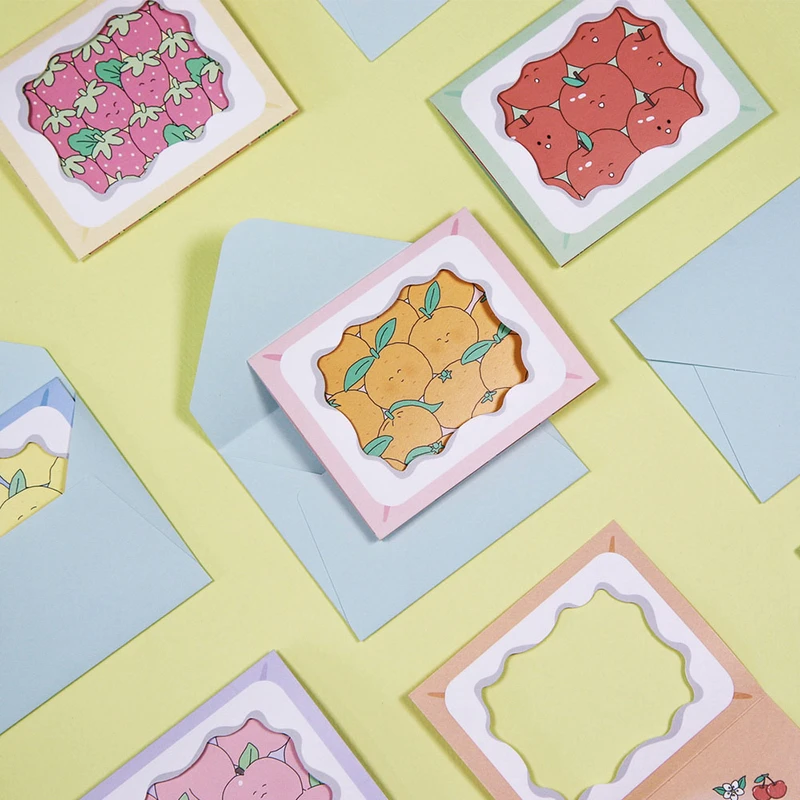 Matching Envelopes - 7321 Design Fruit Window Folding Greeting Card Pack