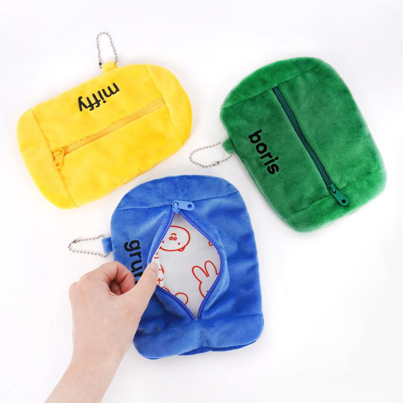 Back Zipper - Miffy & Friends Soft Plush Keychain Pouch