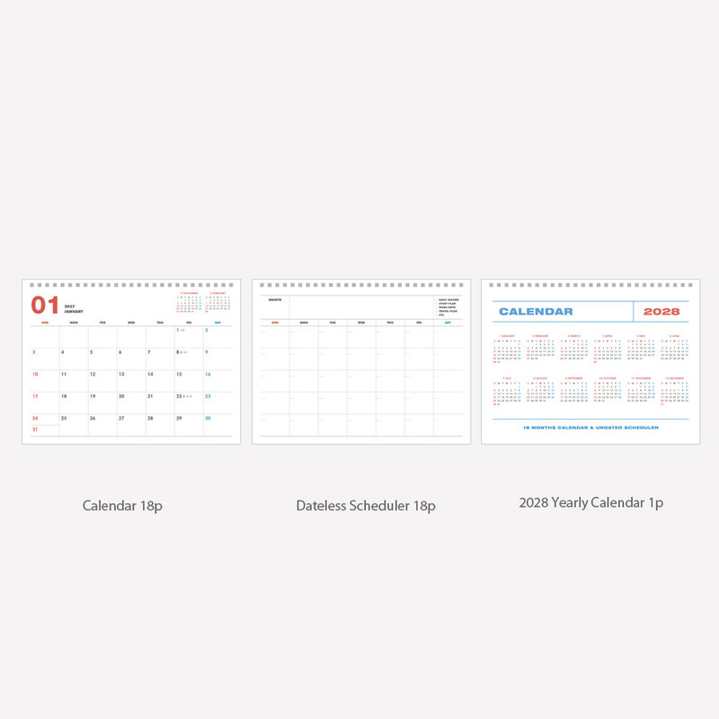 Calendar Pages - Indigo 2026-2027 Gibon 18 Months Desk Calendar