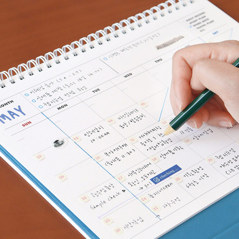 220gsm Paper - Indigo 2026-2027 Gibon 18 Months Desk Calendar