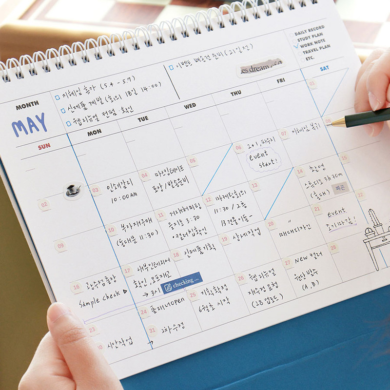 Back - Indigo 2026-2027 Gibon 18 Months Desk Calendar