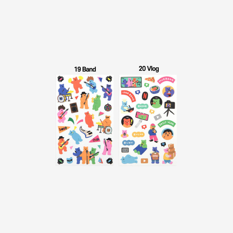 Option - Dailylike Jelly Bear Paper Removable Sticker 13-20