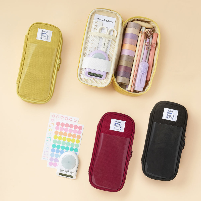 3 Colors - Antenna Shop Archive Clear Pocket Large Capacity Organizer Pen Pouch