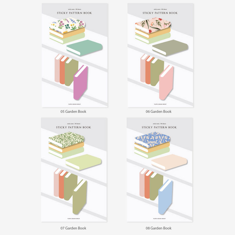 Option - Plepic Book-Shaped Pattern Sticky Note Set