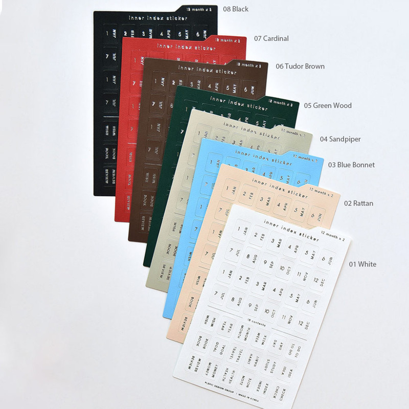 8 Colros - Plepic Hidden Inner Index Stickers with Silver Foil