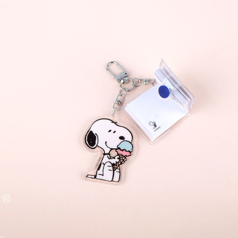 Ice Cream - PEANUTS Snoopy Acrylic Keyring with Mini Notebook