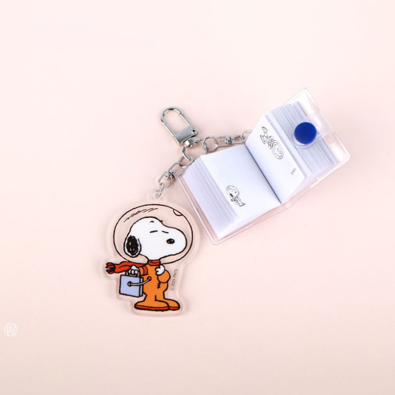 Space - PEANUTS Snoopy Acrylic Keyring with Mini Notebook