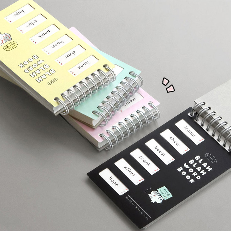 Wire Binding - ICONIC Blah Blah Word Notebook With Flip Cover