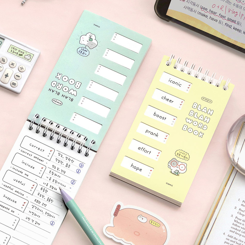 Removable Flip Cover - ICONIC Blah Blah Word Notebook With Flip Cover