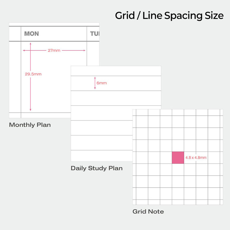 Lined Spacing - Ardium Good Days 3 Months Undated Daily Study Planner